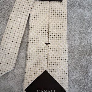 Canali Men's Tie in Cream and Gold